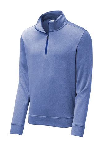 Sport-Tek PosiCharge Sport-Wick Heather Fleece 1/4-Zip Pullover (True Royal Heather)