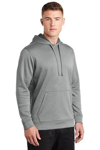 Sport-Tek PosiCharge Sport-Wick Heather Fleece Hooded Pullover (Dark Silver Heather)