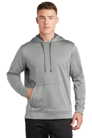 Sport-Tek PosiCharge Sport-Wick Heather Fleece Hooded Pullover (Dark Silver Heather)