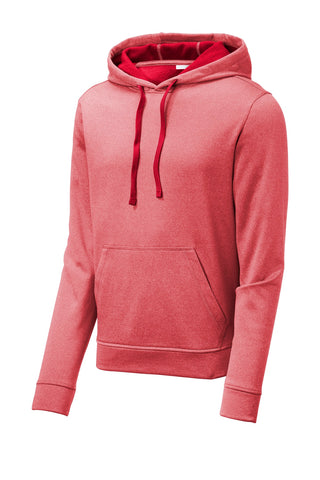 Sport-Tek PosiCharge Sport-Wick Heather Fleece Hooded Pullover (Deep Red Heather)