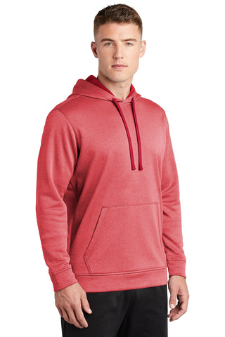 Sport-Tek PosiCharge Sport-Wick Heather Fleece Hooded Pullover (Deep Red Heather)