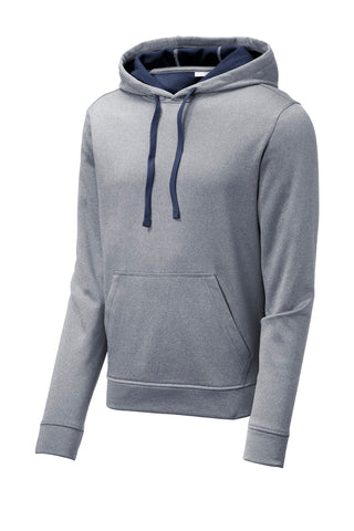 Sport-Tek PosiCharge Sport-Wick Heather Fleece Hooded Pullover (True Navy Heather)