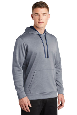 Sport-Tek PosiCharge Sport-Wick Heather Fleece Hooded Pullover (True Navy Heather)