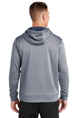 Sport-Tek PosiCharge Sport-Wick Heather Fleece Hooded Pullover (True Navy Heather)