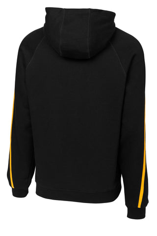 Sport-Tek Sleeve Stripe Pullover Hooded Sweatshirt (Black/ Gold)