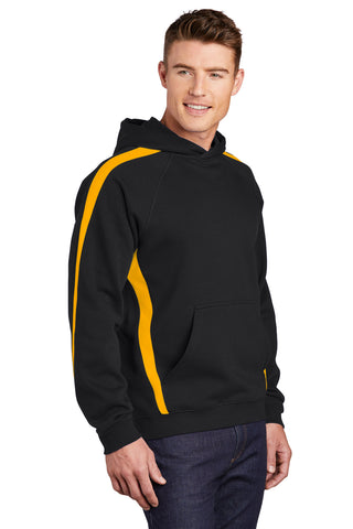 Sport-Tek Sleeve Stripe Pullover Hooded Sweatshirt (Black/ Gold)