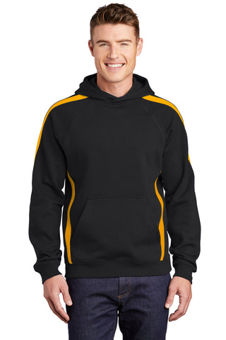 Sport-Tek Sleeve Stripe Pullover Hooded Sweatshirt (Black/ Gold)