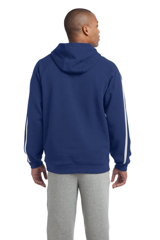 Sport-Tek Sleeve Stripe Pullover Hooded Sweatshirt (True Royal/ White)