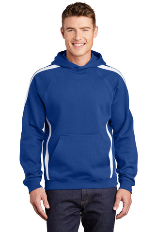 Sport-Tek Sleeve Stripe Pullover Hooded Sweatshirt (True Royal/ White)