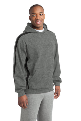 Sport-Tek Sleeve Stripe Pullover Hooded Sweatshirt (Vintage Heather/ Black)