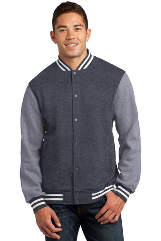 Sport-Tek Fleece Letterman Jacket (Graphite Heather/ Vintage Heather)