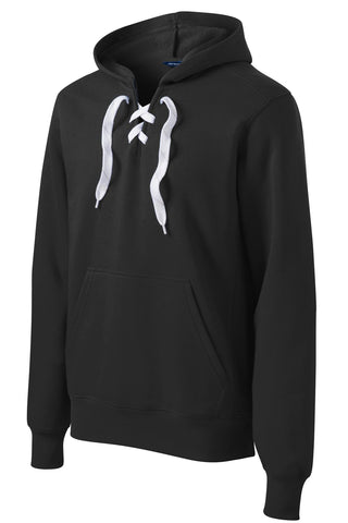 Sport-Tek Lace Up Pullover Hooded Sweatshirt (Black)