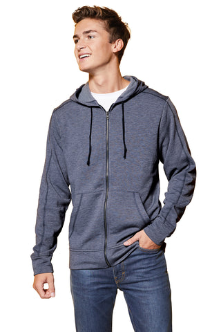 Sport-Tek PosiCharge Tri-Blend Wicking Fleece Full-Zip Hooded Jacket (Dark Grey Heather)