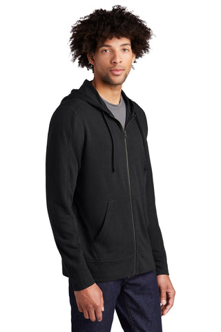 Sport-Tek PosiCharge Tri-Blend Wicking Fleece Full-Zip Hooded Jacket (Black Triad Solid)