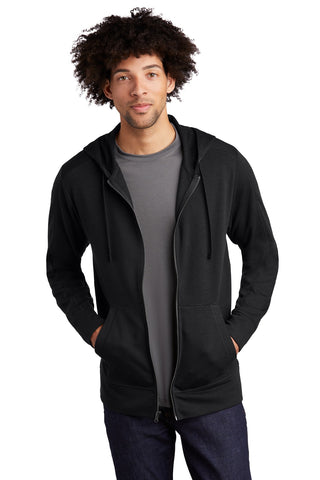 Sport-Tek PosiCharge Tri-Blend Wicking Fleece Full-Zip Hooded Jacket (Black Triad Solid)