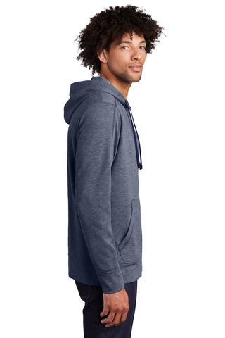 Sport-Tek PosiCharge Tri-Blend Wicking Fleece Full-Zip Hooded Jacket (True Navy Heather)