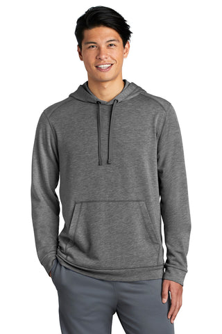 Sport-Tek PosiCharge Tri-Blend Wicking Fleece Hooded Pullover (Dark Grey Heather)