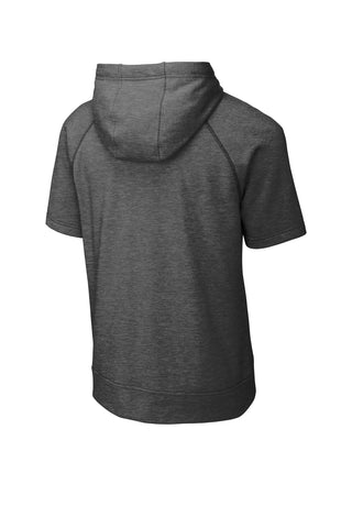 Sport-Tek PosiCharge Tri-Blend Wicking Fleece Short Sleeve Hooded Pullover (Dark Grey Heather)