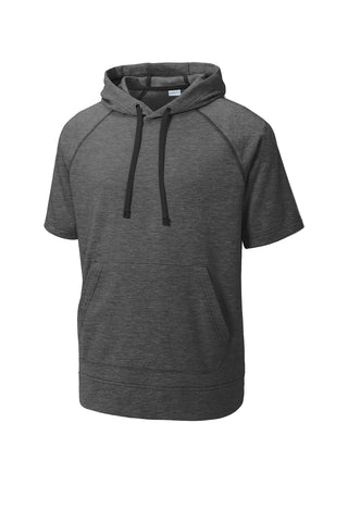 Sport-Tek PosiCharge Tri-Blend Wicking Fleece Short Sleeve Hooded Pullover (Dark Grey Heather)