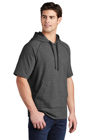 Sport-Tek PosiCharge Tri-Blend Wicking Fleece Short Sleeve Hooded Pullover (Dark Grey Heather)