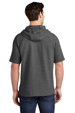 Sport-Tek PosiCharge Tri-Blend Wicking Fleece Short Sleeve Hooded Pullover (Dark Grey Heather)