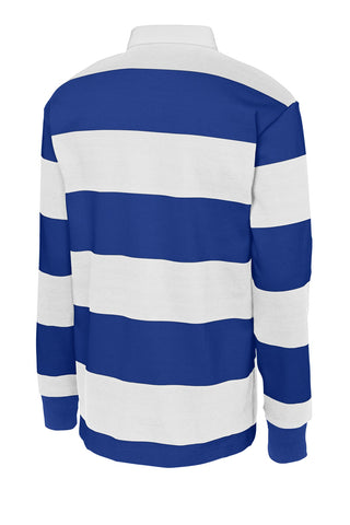 Sport-Tek Classic Long Sleeve Rugby Polo (True Royal/ White)