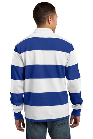 Sport-Tek Classic Long Sleeve Rugby Polo (True Royal/ White)