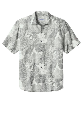 Tommy Bahama Coconut Point Playa Flora Short Sleeve Shirt (Light Grey)