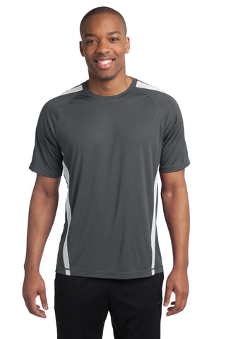 Sport-Tek Colorblock PosiCharge Competitor Tee (Iron Grey/ White)