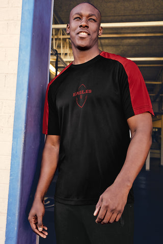 Sport-Tek PosiCharge Competitor Sleeve-Blocked Tee (Black/ True Red)