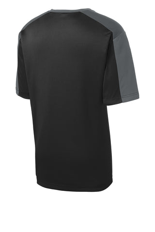 Sport-Tek PosiCharge Competitor Sleeve-Blocked Tee (Black/ Iron Grey)