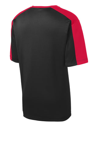 Sport-Tek PosiCharge Competitor Sleeve-Blocked Tee (Black/ True Red)