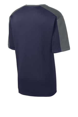 Sport-Tek PosiCharge Competitor Sleeve-Blocked Tee (True Navy/ Iron Grey)