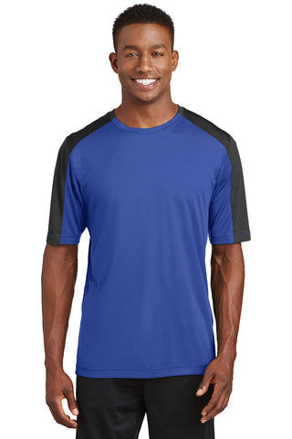 Sport-Tek PosiCharge Competitor Sleeve-Blocked Tee (True Royal/ Black)