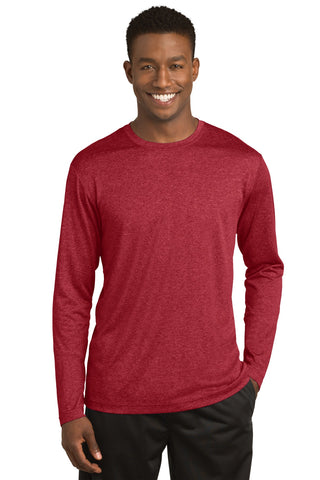 Sport-Tek Long Sleeve Heather Contender Tee (Scarlet Heather)