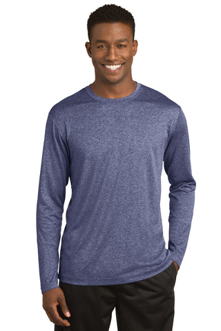 Sport-Tek Long Sleeve Heather Contender Tee (True Navy Heather)