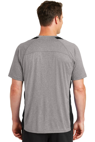 Sport-Tek Heather Colorblock Contender Tee (Vintage Heather/ Black)