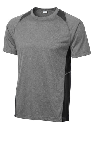 Sport-Tek Heather Colorblock Contender Tee (Vintage Heather/ Black)