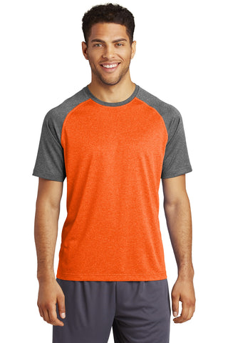 Sport-Tek Heather-On-Heather Contender Tee (Deep Orange Heather/ Graphite Heather)