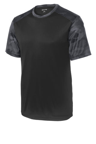 Sport-Tek CamoHex Colorblock Tee (Black/ Iron Grey)