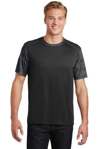 Sport-Tek CamoHex Colorblock Tee (Black/ Iron Grey)