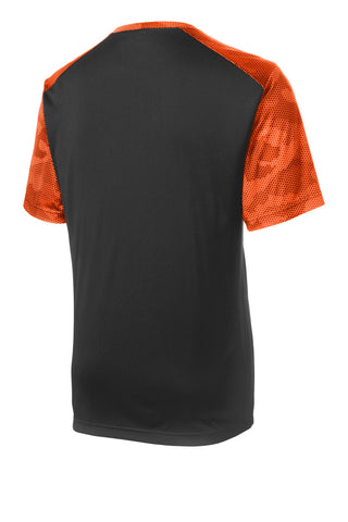 Sport-Tek CamoHex Colorblock Tee (Black/ Neon Orange)