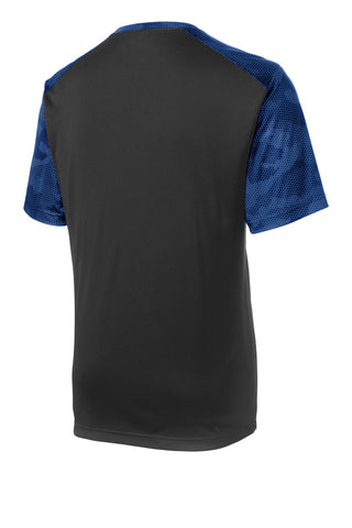 Sport-Tek CamoHex Colorblock Tee (Black/ True Royal)