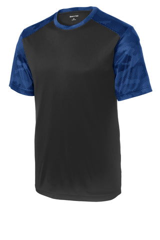 Sport-Tek CamoHex Colorblock Tee (Black/ True Royal)