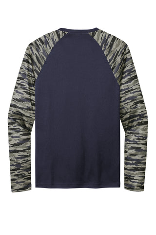 Sport-Tek Drift Camo Colorblock Long Sleeve Tee (True Navy)