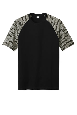 Sport-Tek Drift Camo Colorblock Tee (Black)