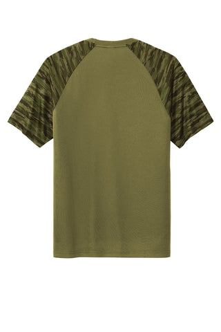 Sport-Tek Drift Camo Colorblock Tee (Olive Drab Green)