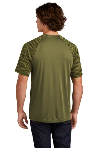 Sport-Tek Drift Camo Colorblock Tee (Olive Drab Green)