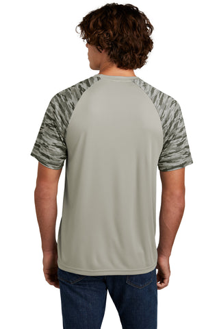 Sport-Tek Drift Camo Colorblock Tee (Silver)