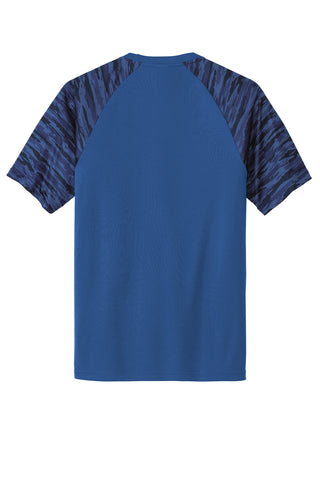 Sport-Tek Drift Camo Colorblock Tee (True Royal)